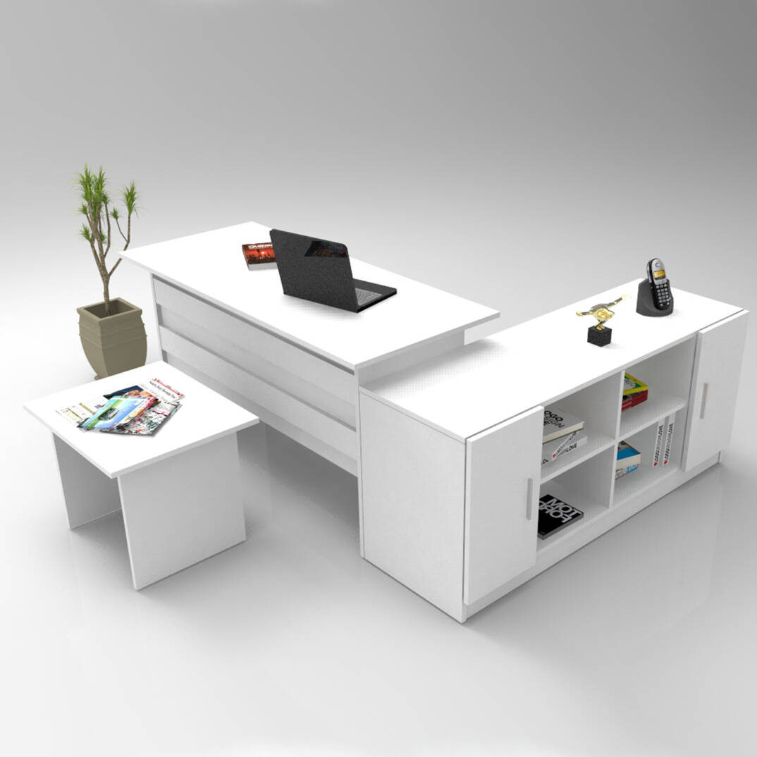 L'occi Concept Diego ABF Ofis Büro Masa Takımı Beyaz - 1