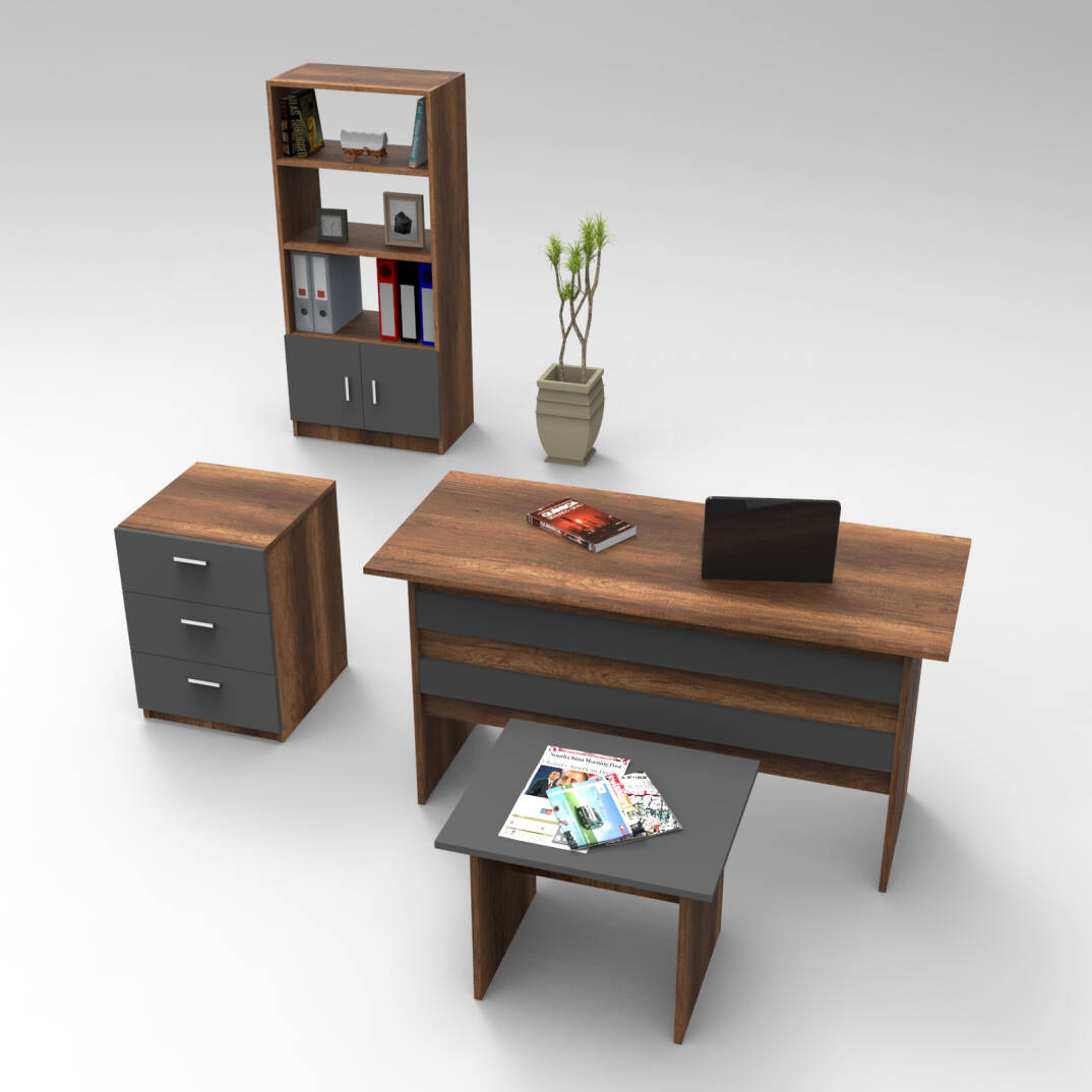 L'occi Concept Diego ABCD Ofis Büro Masa Takımı Barok-Antrasit - 1