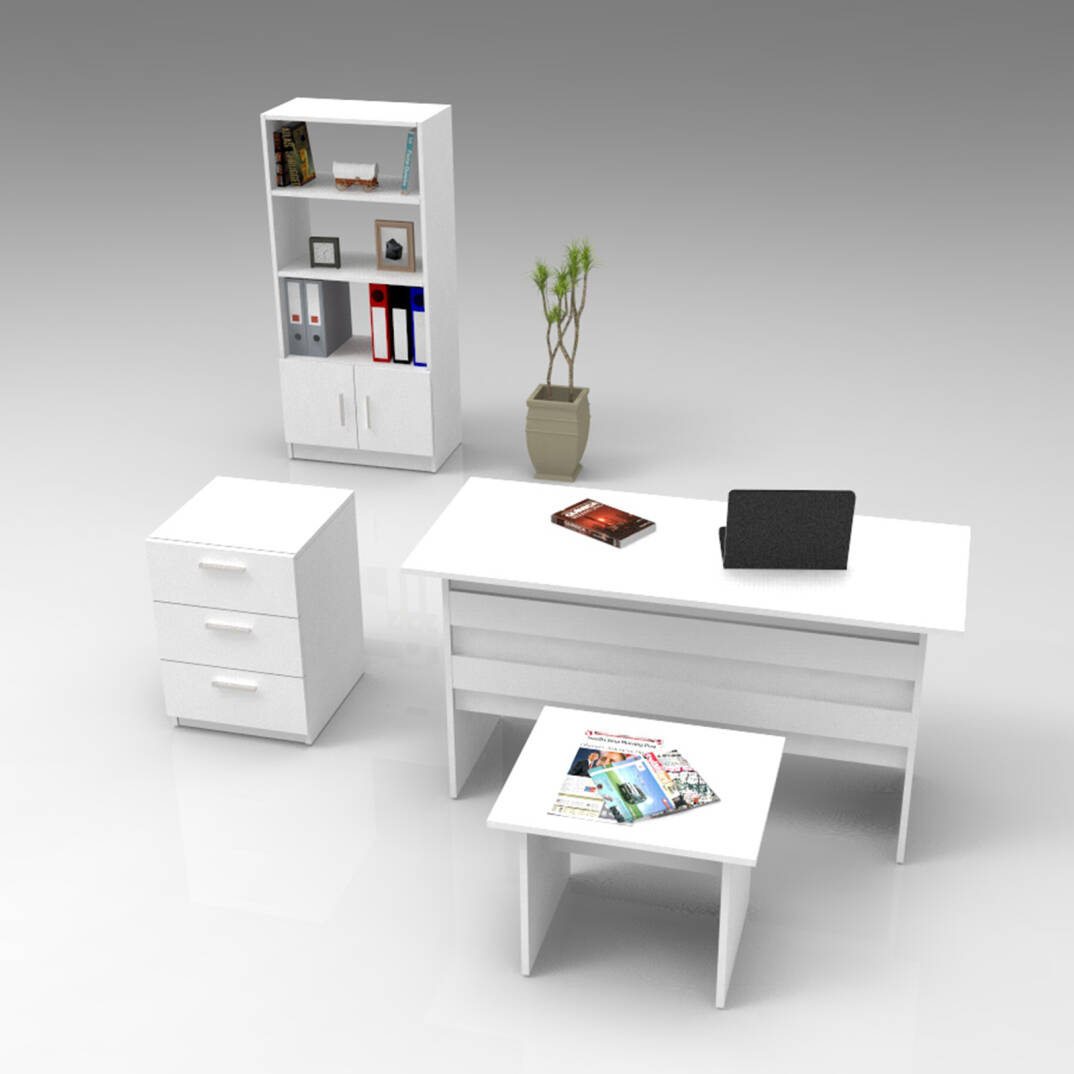 L'occi Concept Diego ABCD Ofis Büro Masa Takımı Beyaz - 1