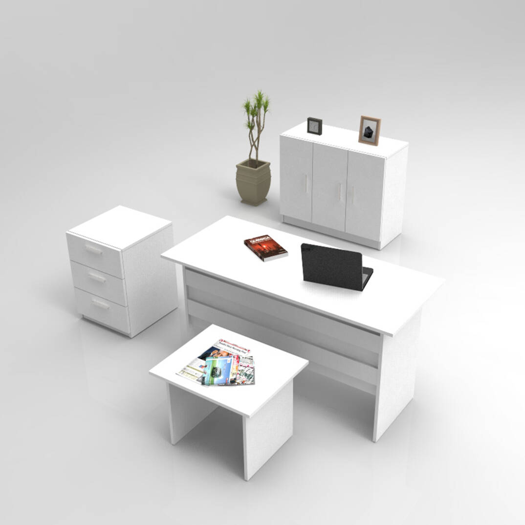 L'occi Concept Diego ABCE Ofis Büro Masa Takımı Beyaz - 1