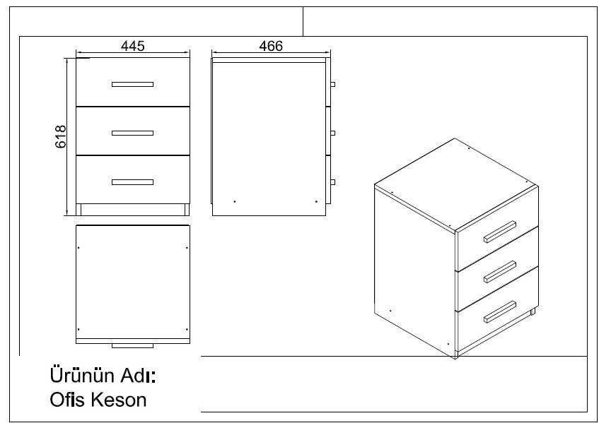 L'occi Concept Diego ABCF Ofis Büro Masa Takımı Barok-Antrasit - 4