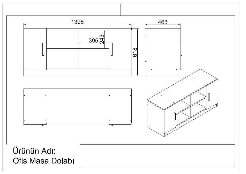 L'occi Concept Diego ABCF Ofis Büro Masa Takımı Barok-Antrasit - 5