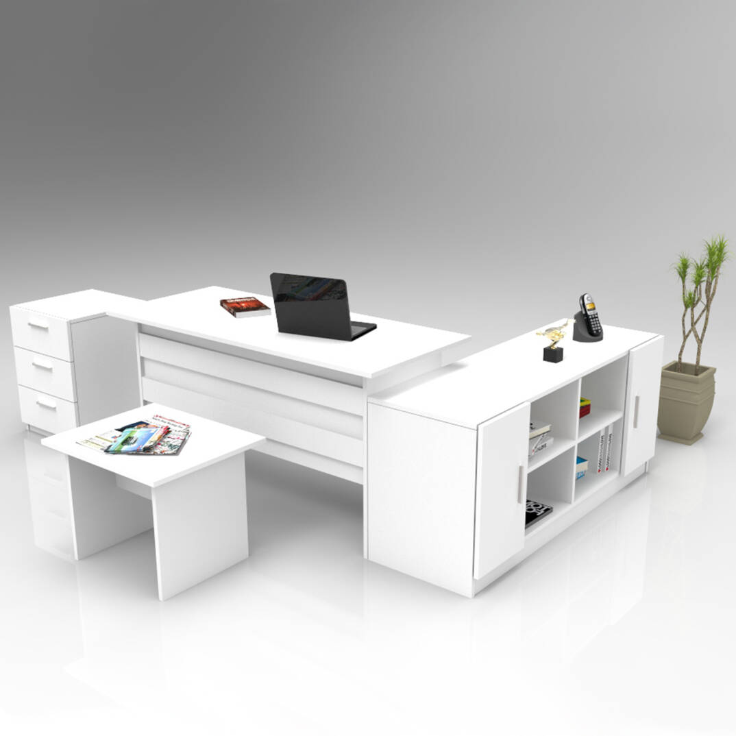L'occi Concept Diego ABCF Ofis Büro Masa Takımı Beyaz - 1