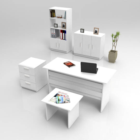 L'occi Concept Diego ABCDE Ofis Büro Masa Takımı Beyaz