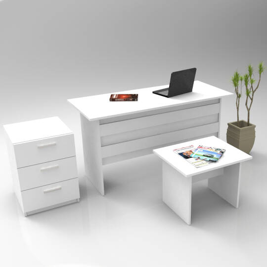 L'occi Concept Diego ABC Ofis Büro Masa Takımı Beyaz