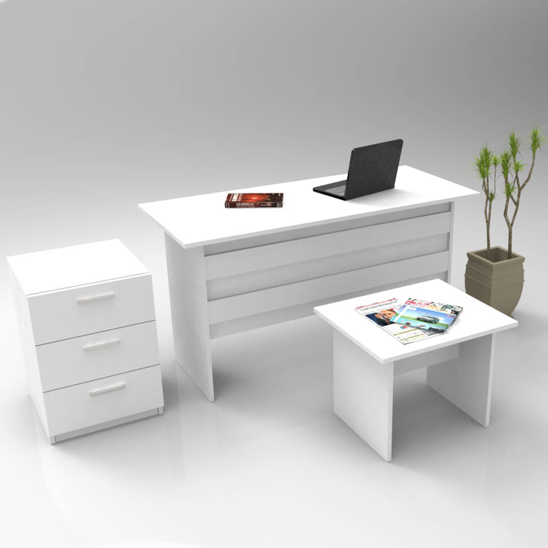 L'occi Concept Diego ABC Ofis Büro Masa Takımı Beyaz - 1