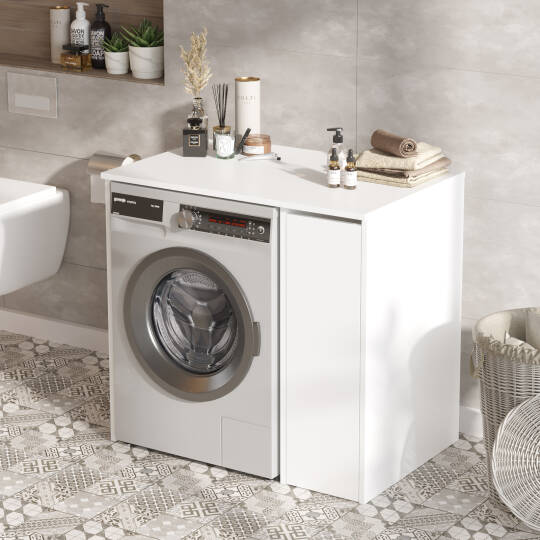 L'occi Concept Darell Çamaşır Makinesi Dolabı Çekmeceli Beyaz DL1-W