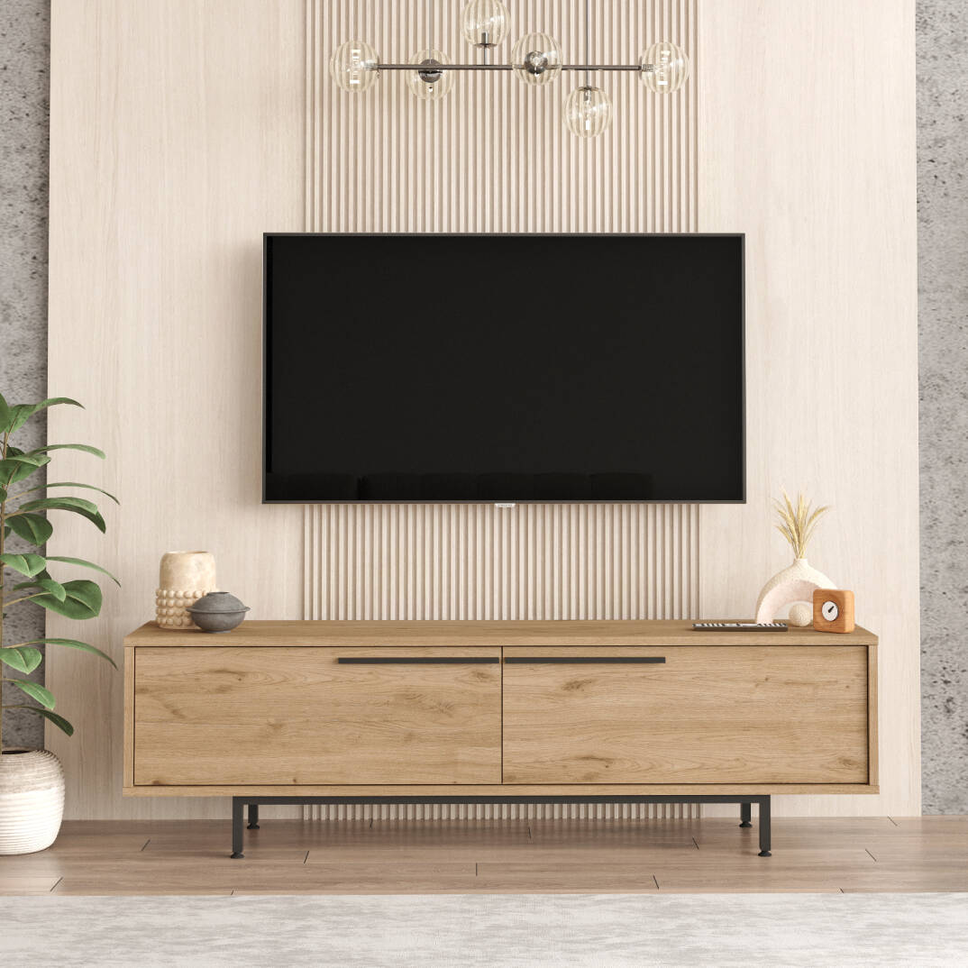 L'occi Concept Leena 160cm Tv Ünitesi Sehpası Metal Ayaklı Sepet LA1-S - 1