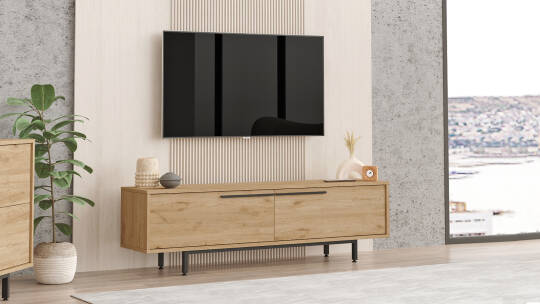 L'occi Concept Leena 160cm Tv Ünitesi Sehpası Metal Ayaklı Sepet LA1-S - 3