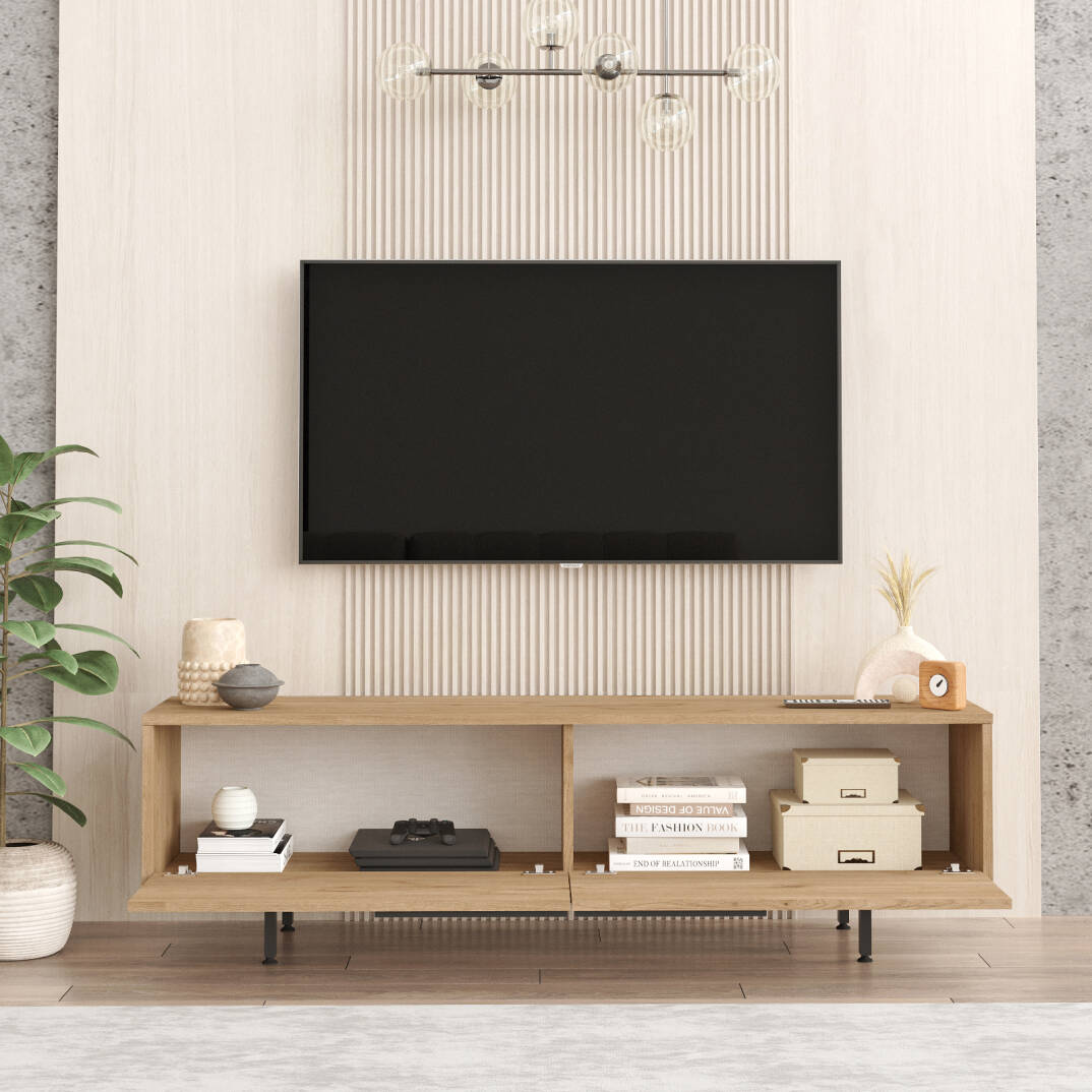 L'occi Concept Leena 160cm Tv Ünitesi Sehpası Metal Ayaklı Sepet LA1-S - 4