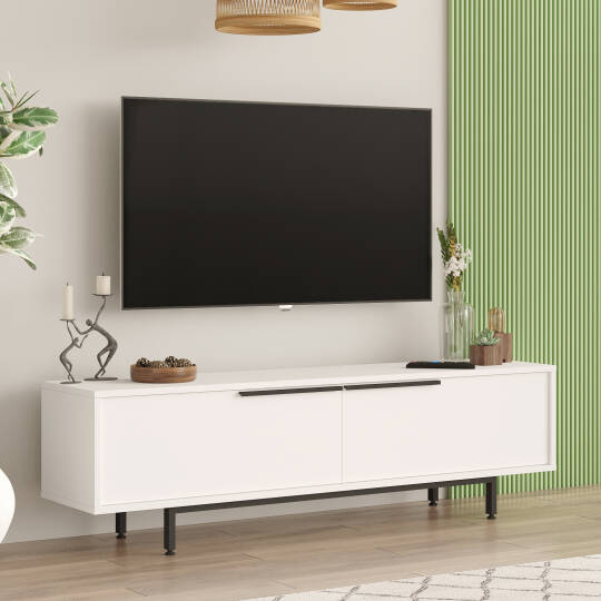 L'occi Concept Leena 160cm Tv Ünitesi Sehpası Metal Ayaklı Beyaz LA1-W - 2