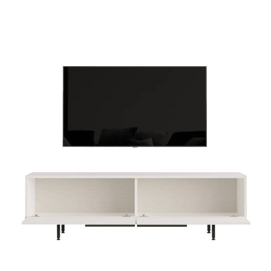 L'occi Concept Leena 160cm Tv Ünitesi Sehpası Metal Ayaklı Beyaz LA1-W - 5