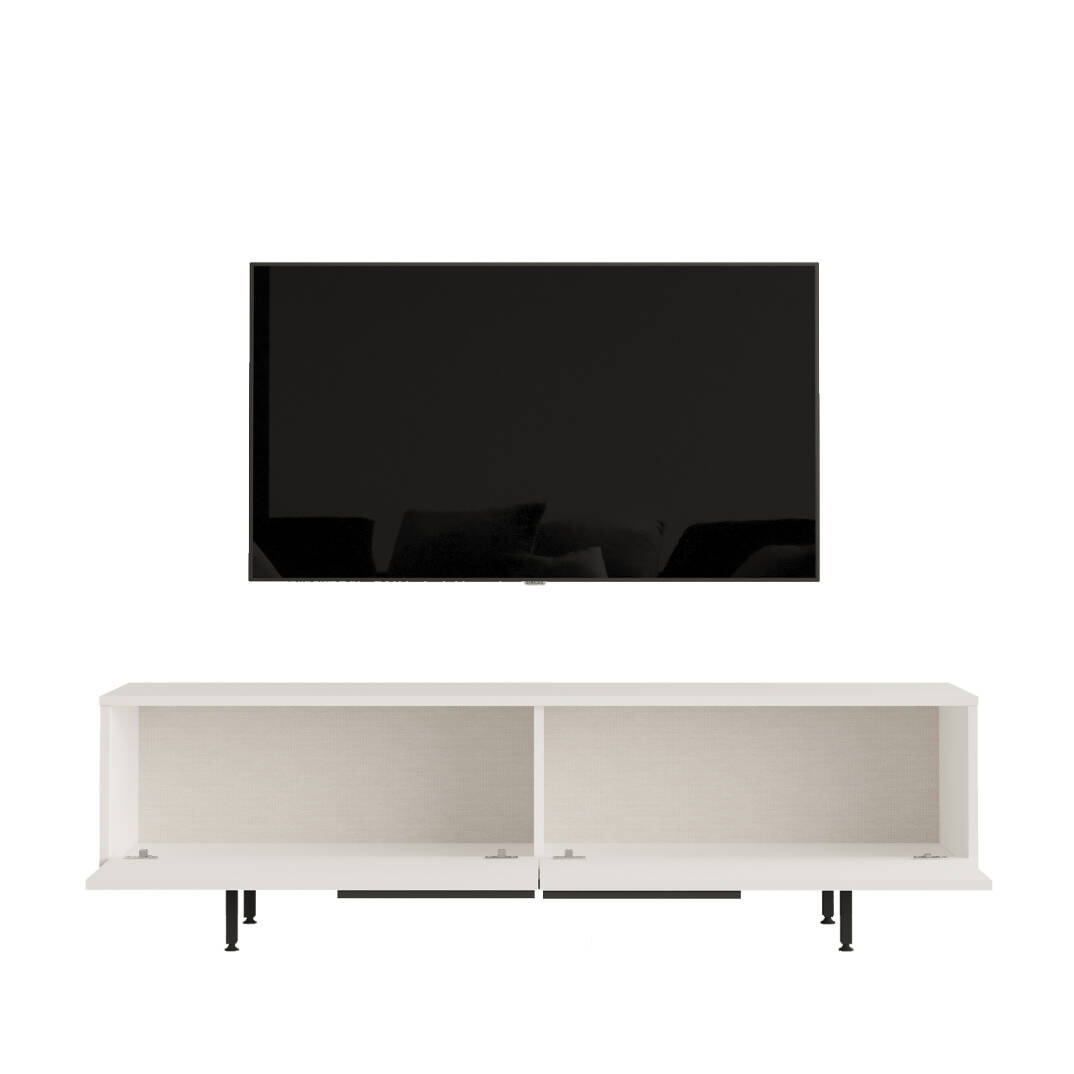L'occi Concept Leena 160cm Tv Ünitesi Sehpası Metal Ayaklı Beyaz LA1-W - 5
