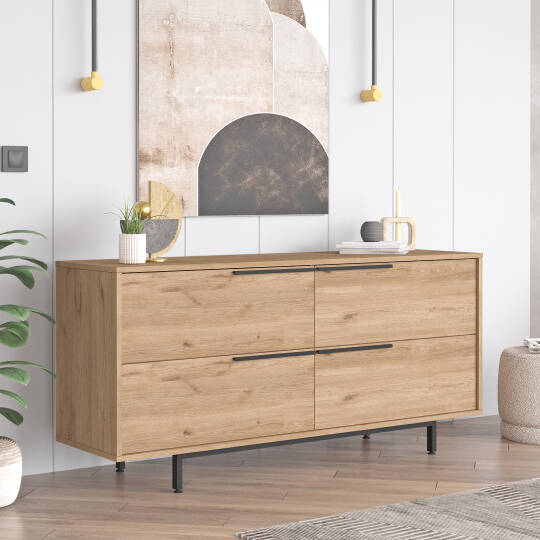 L'occi Concept Leena 160cm Konsol 4 Kapaklı Metal Ayaklı Sepet LA3-S