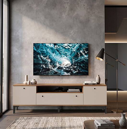 L'occi Concept 180 cm Tv Ünitesi Modern Tv Sehpası Wıens Kapaklı Ayaklı Ceviz-Kaşmir WIE1-CKA
