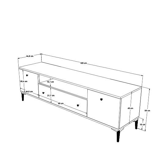 L'occi Concept 180 cm Tv Ünitesi Modern Tv Sehpası Wıens Kapaklı Ayaklı Ceviz-Kaşmir WIE1-CKA - 4