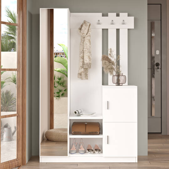 L'occi Concept  Hannover Vestiyer Portmanto Ayakkabılık Beyaz