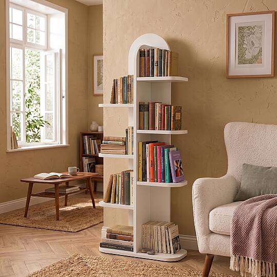 L'occi Concept Klara Serisi 8 Raflı Dekoratif Çiçeklik Saksılık Balkon Salon Çiçek Standı Beyaz KRA1-W