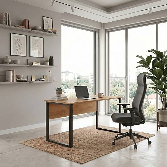 L'occi Concept Noa 140x60 Metal Ayaklı Çalışma Masası Ofis Bilgisayar Masası Sepet Noa1-S