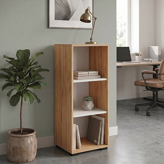 L'occi Concept Noa 3 Raflı Ofis Kitaplığı Çok Amaçlı Dosya Dolabı Düzenleyici Sepet Beyaz NOA5-SW