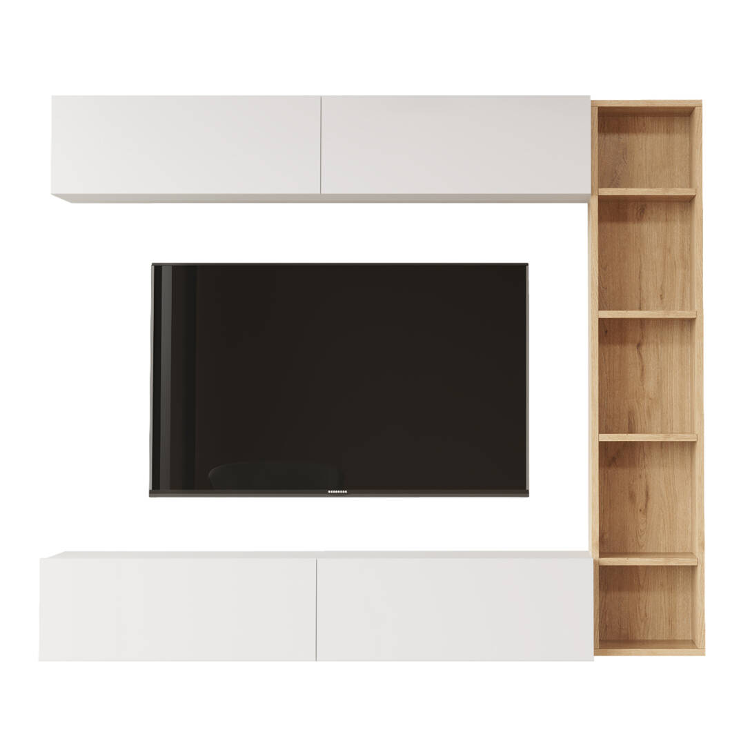 L'occi Concept Lusi Tv Ünitesi Kitaplık Duvara Monte Sepet-Beyaz LU1-SW - 4