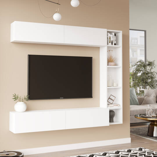 L'occi Concept Lusi Tv Ünitesi Kitaplık Duvara Monte Beyaz LU1-W - 2