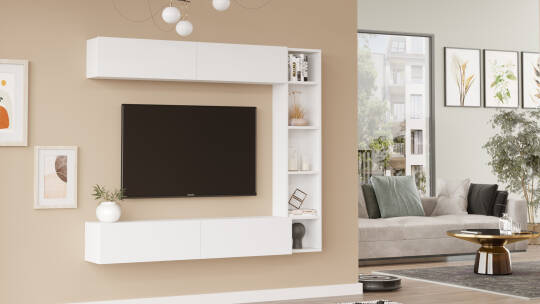 L'occi Concept Lusi Tv Ünitesi Kitaplık Duvara Monte Beyaz LU1-W - 3