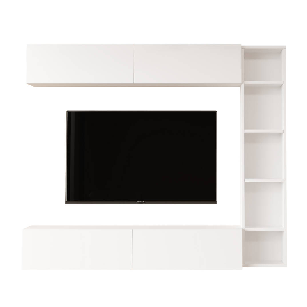 L'occi Concept Lusi Tv Ünitesi Kitaplık Duvara Monte Beyaz LU1-W - 4