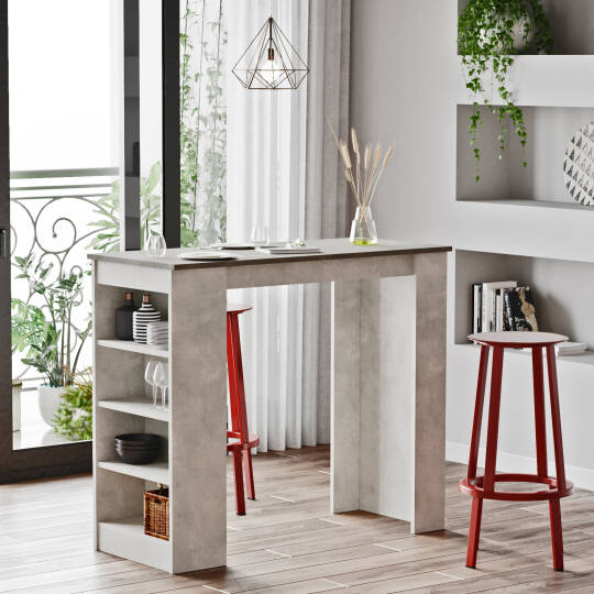 L'occi Concept Lowa Bar Masası Mutfak Yemek Masası Beton-Taş LW1-GT