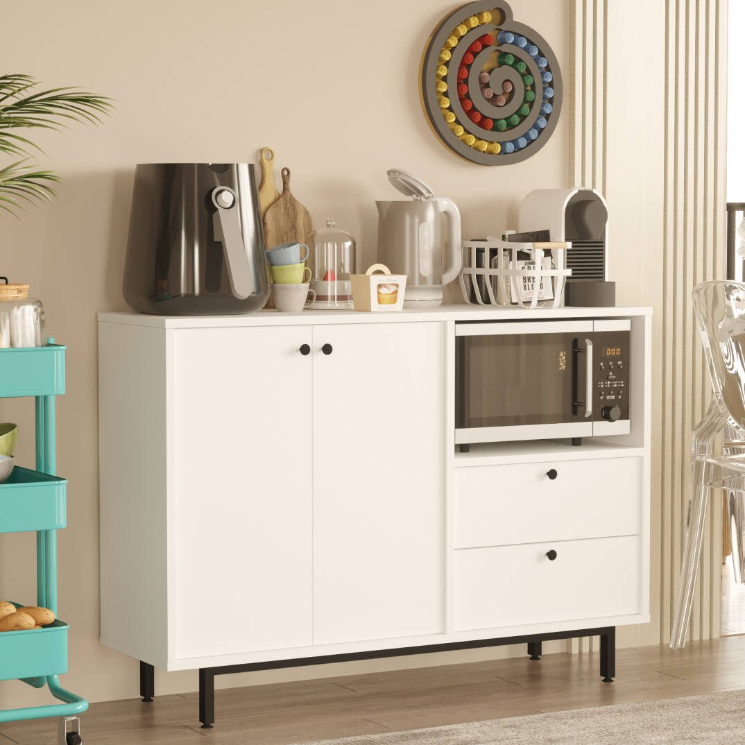 L'occi Concept Modway Serisi Kahve Köşesi Çok Amaçlı Dolap Mutfak Dolabı Beyaz MD2-W - 1