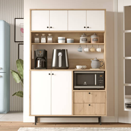 L'occi Concept Modway Serisi Kahve Köşesi Çok Amaçlı Dolap Mutfak Dolabı Sepet-Beyaz MD5-SW - 2