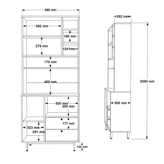 L'occi Concept Modway Serisi Kahve Köşesi Çok Amaçlı Dolap Mutfak Dolabı Sepet-Beyaz MD6-SW - 6