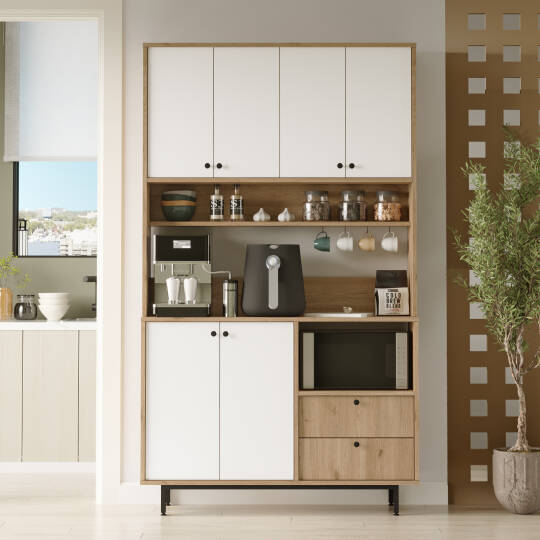 L'occi Concept Modway Serisi Kahve Köşesi Çok Amaçlı Dolap Mutfak Dolabı Sepet-Beyaz MD7-SW - 2