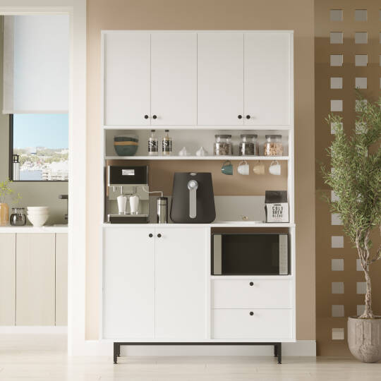 L'occi Concept Modway Serisi Kahve Köşesi Çok Amaçlı Dolap Mutfak Dolabı Beyaz MD7-W - 2