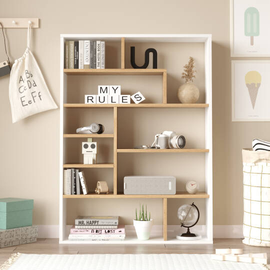 L'occi Concept Morgen Kitaplık 124cm Sepet-Beyaz MG1-SW