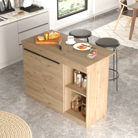 L'occi Concept Steel 2 Kapaklı 120cm Ada Mutfak Yemek Masası Sepet SL2-S